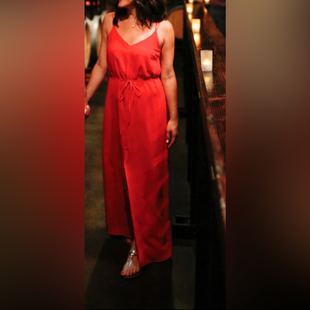 Red strapy dress